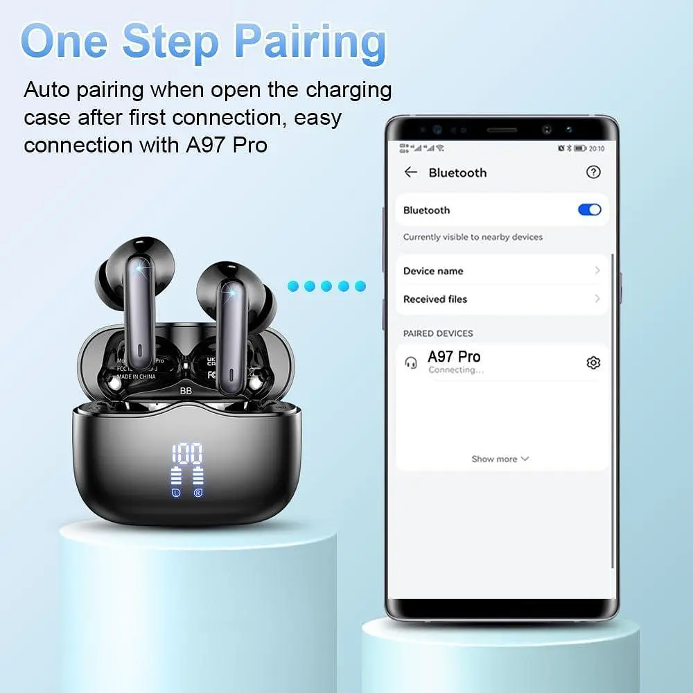 Бездротові Bluetooth навушники 5.3 з ENC, LED-дисплеєм та автономністю до 40 год - фото 2