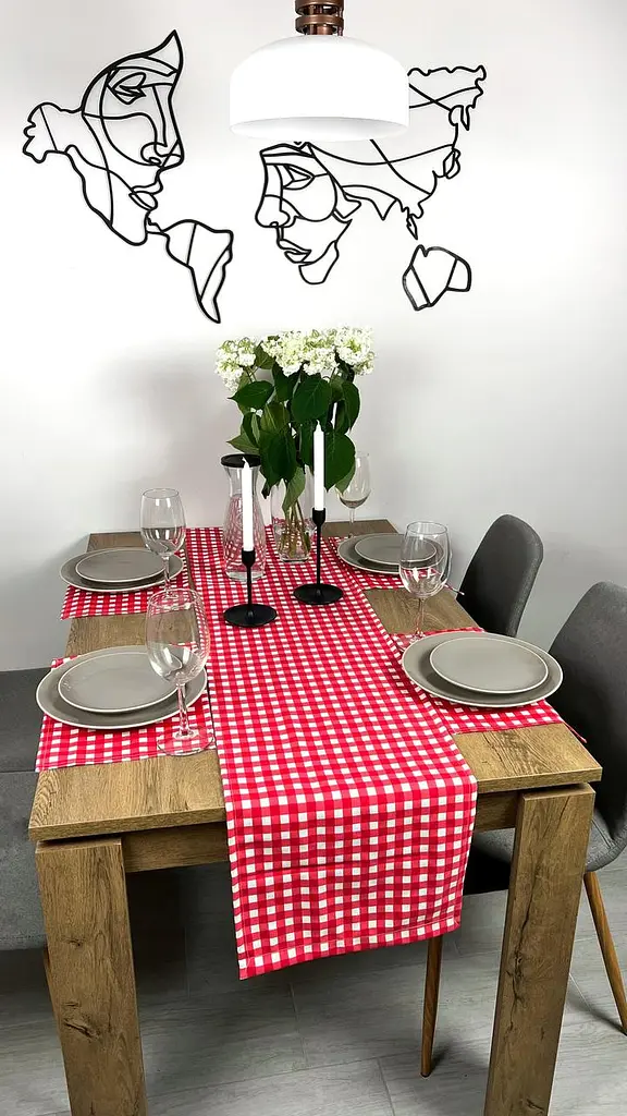 Комплект Дорожка водоотталкивающая Красная клеточка 200х40 см 4 шт. - фото 2