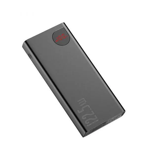 Зовнішній акумулятор (павербанк) Baseus Adaman Metal Digital 20000mAh 22.5W 2021 Editon Black (PPAD000101, PPADM20S) - фото 3