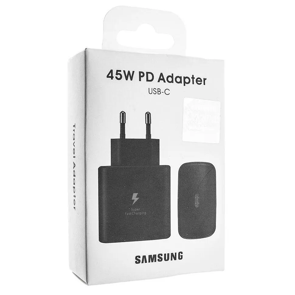 Зарядний пристрій - блок адаптер для Samsung Note 20 - 1 x USB-C PD 45W чорний (EP-TA845NBE-HC)