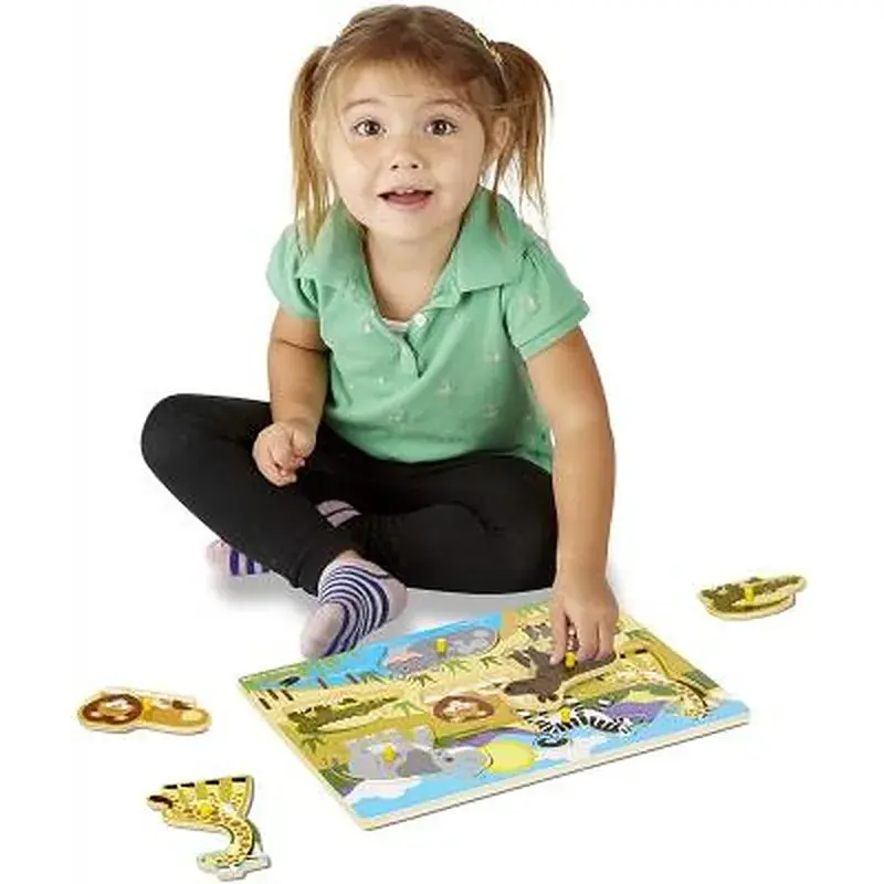Розвиваюча іграшка Melissa&Doug рамка-вкладиш Сафарі (MD19054) - фото 3