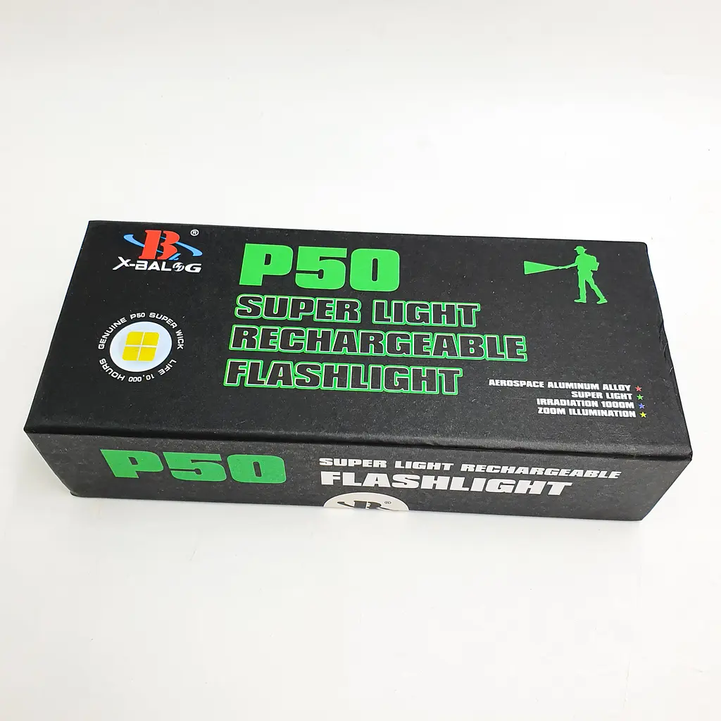 Ліхтар акумуляторний ручний металевий ліхтарик із зумом 26650 battery BL X71 P50 чорний - фото 7
