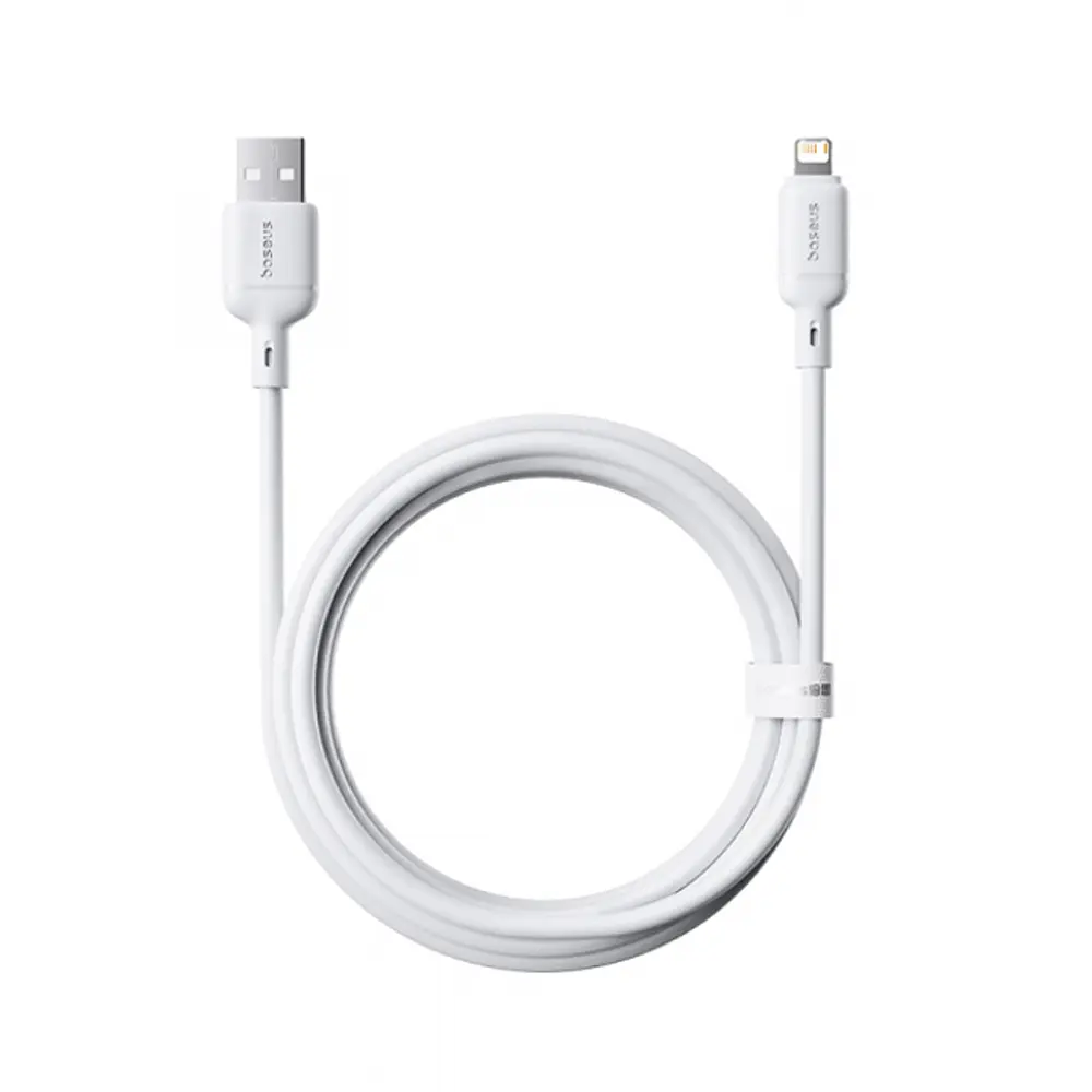 Кабель Baseus Silky Series Fast Charging Cable USB to iP 2.4A 1m White - фото 3