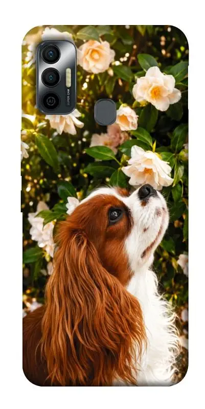 TPU чохол Demsky Flower spaniel для TECNO Spark 7