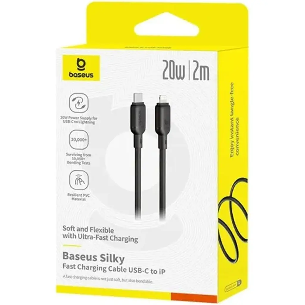 Кабель Baseus Silky Series USB-C to Lightning 20W 2m Black (P10377700113-01) [169517] - фото 5