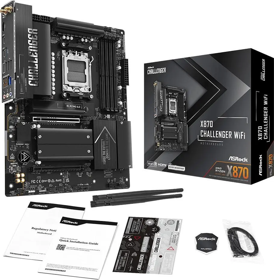 Материнська плата ASRock X870 CHALLENGER WIFI (X870 CHALLENGER WIFI) (Socket AM5, AMD X870, ATX) - фото 2