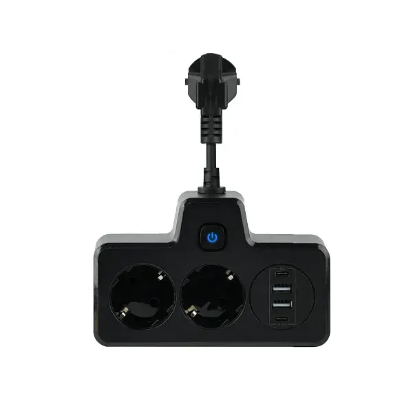 Мережевий фільтр-розгалужувач SNAILS 2 розетки LED 4 USB 8 см, чорний
 - фото 8