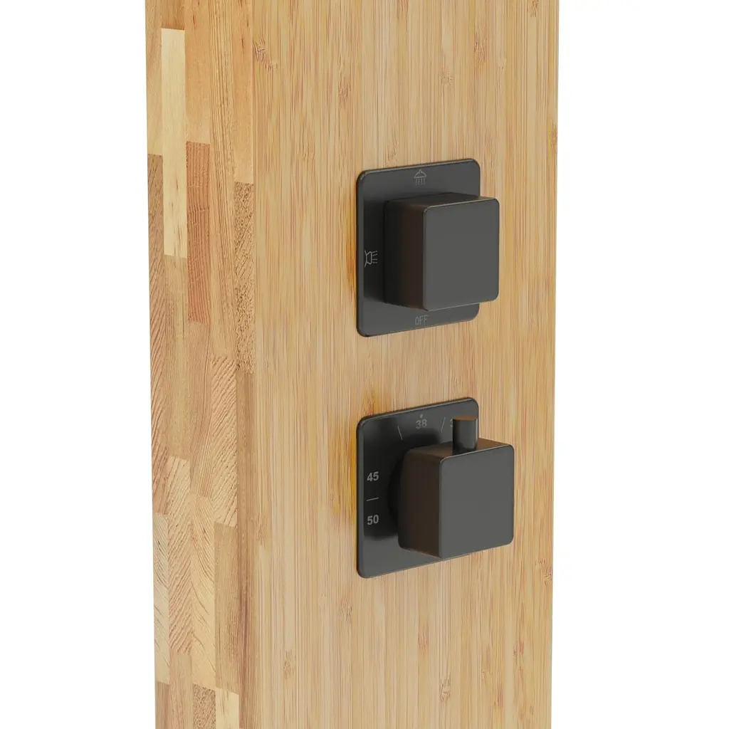 Душевая панель Corsan Bao bamboo black с термостатом B022TBL, Дуб - фото 5