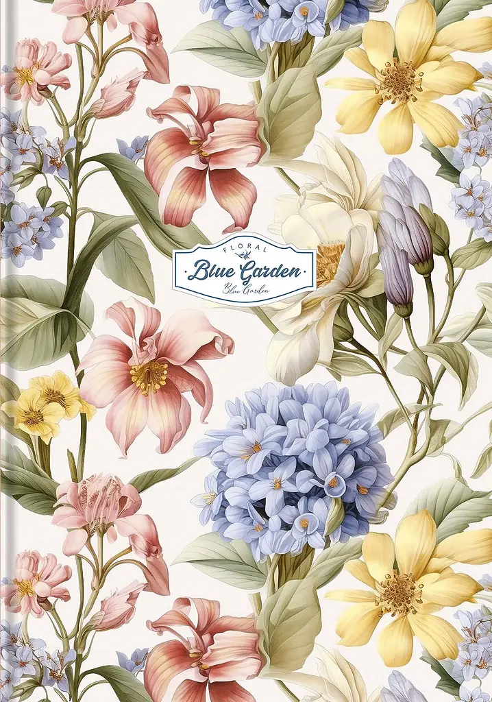 Зошит в інтегральній палітурці «Blue garden» у клітинку