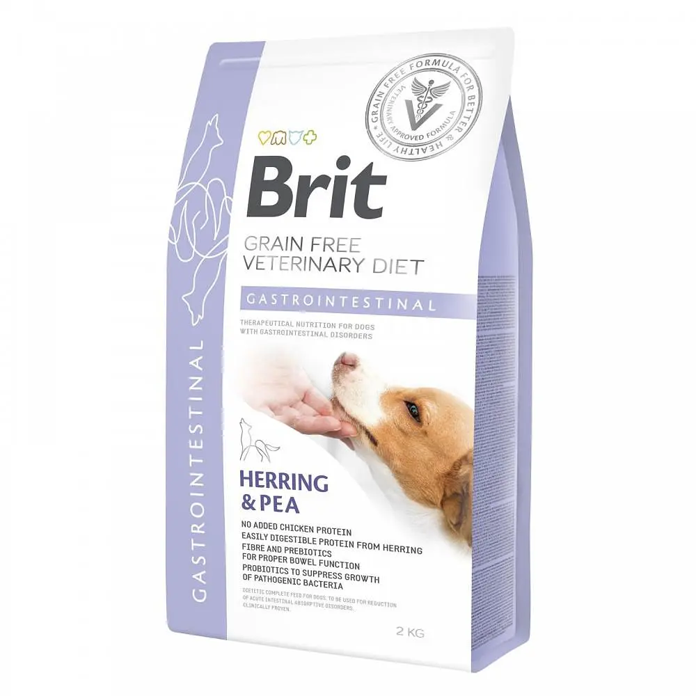 Дієтичний сухий корм Brit GF VetDiet Dog Gastrointestinal для собак, при порушеннях травлення з оселедцем, лососем та горохом 2 кг (арт.170945/528134)