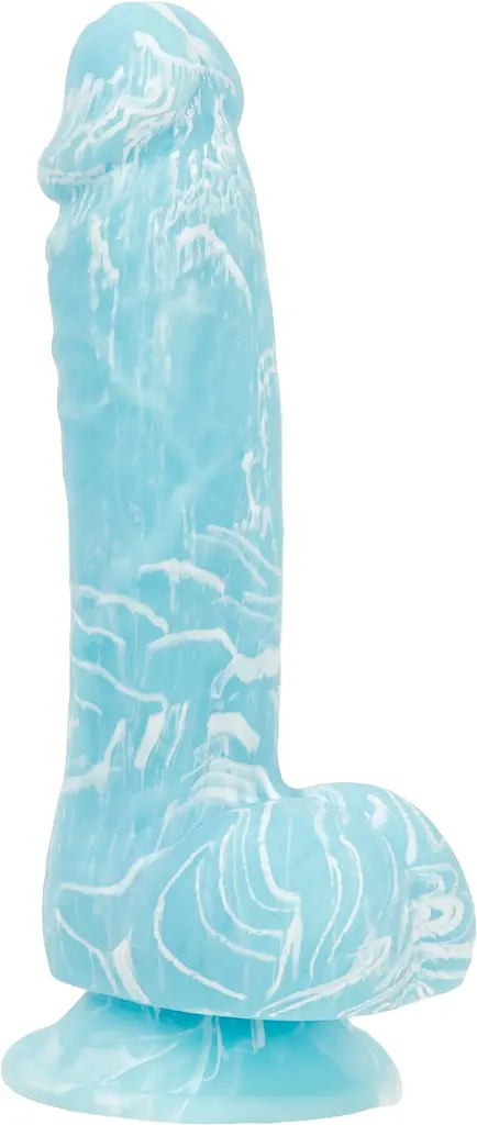 Фалоімітатор, що світиться в темряві Addiction Luke 7.5 Blue, 19х3.8 см (блакитний)