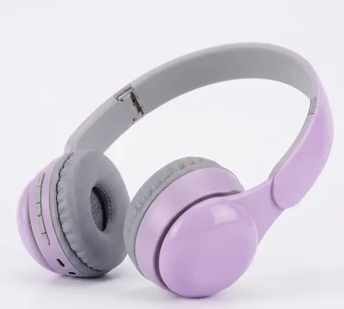 Дитячі бездротові навушники QC580 RGB Bluetooth стерео гарнітура накладні Ліловий - фото 2