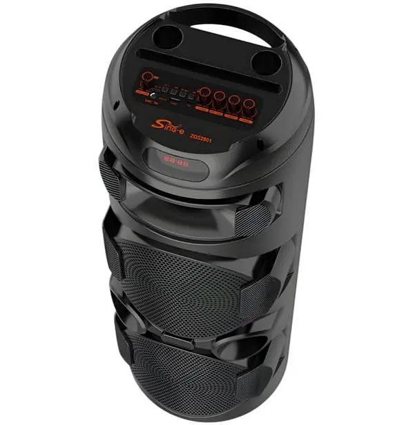 Портативная Bluetooth колонка ZQS2801 с микрофоном, пультом и RGB-подсветкой 60Вт 2х8" - фото 3
