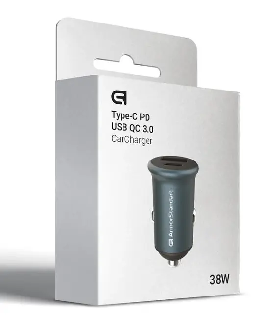 Автомобильное зарядное устройство для ArmorStandart 20 W Type-C+USB (ARM65439) серый - фото 4
