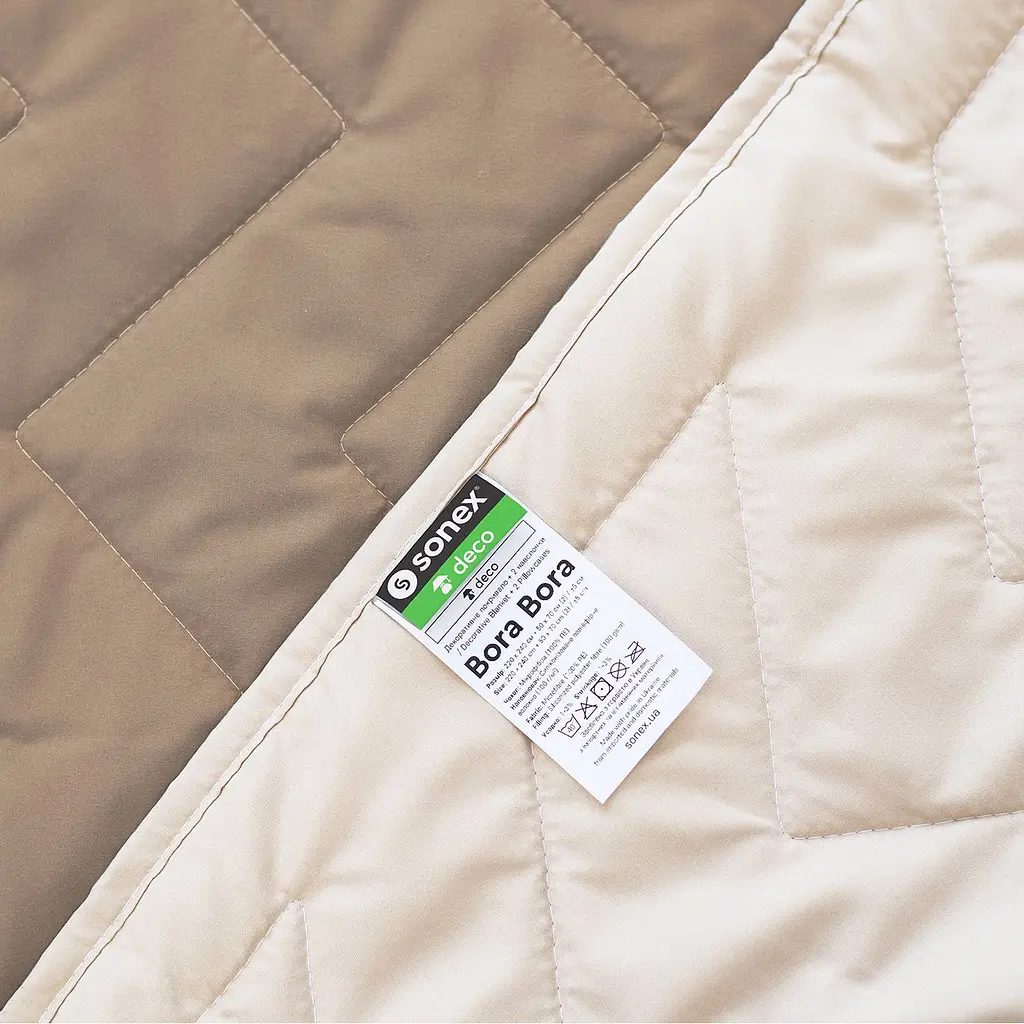 Набір Sonex Bora Bora: декоративне покривало 220х240 см + 2 наволочки 50х70 см коричневий з бежевим (SO102397) - фото 9