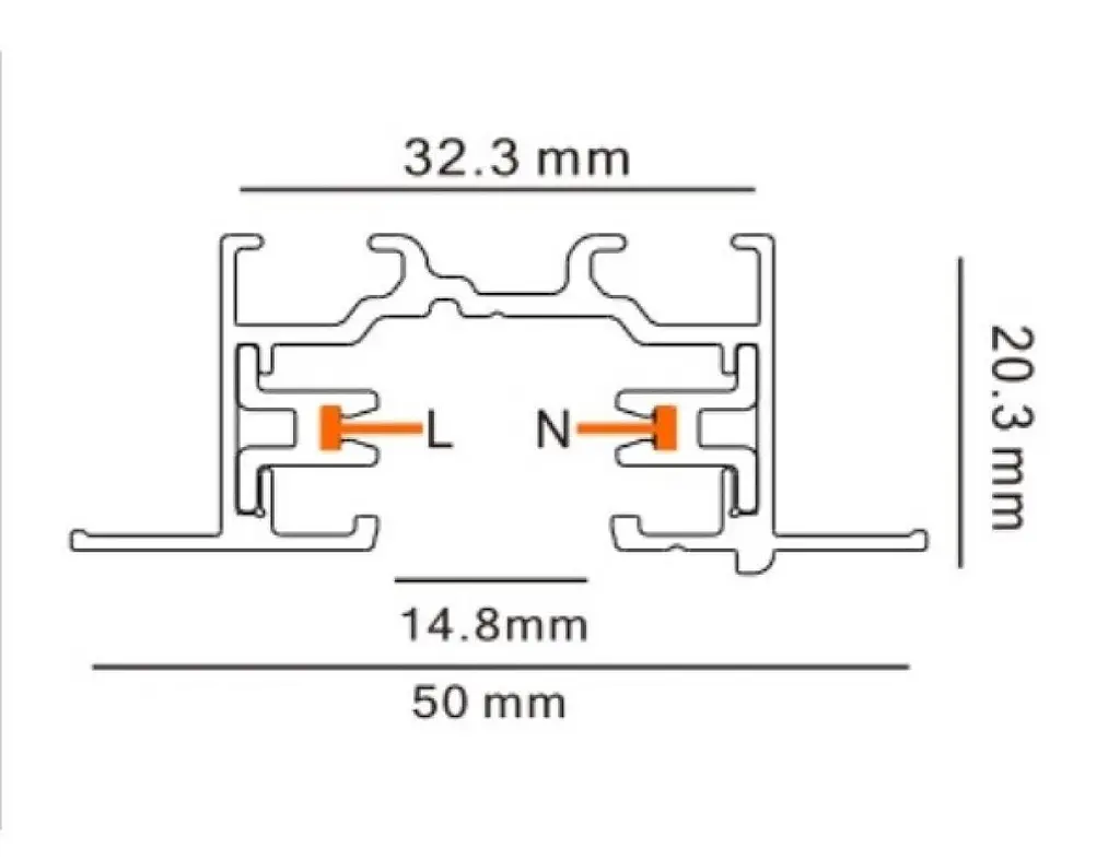 Трек однофазный врезной Kloodi KDTR-RL230 3 BK 3м черный - фото 4