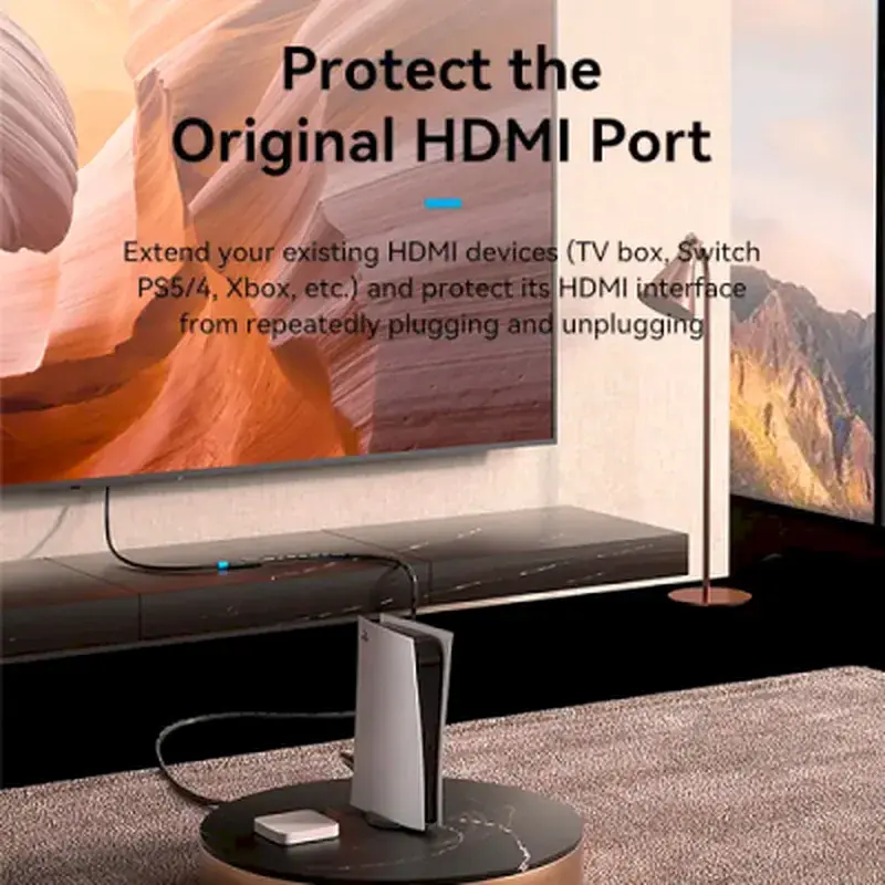 Кабель мультимедійний HDMI M to HDMI F 5.0m V2.0 4K60Hz Vention (AHCBJ) - фото 3