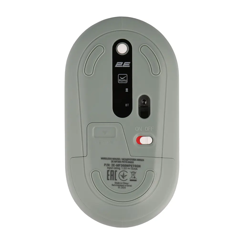 Мишка 2E MF300 PETSDOGS Silent Wireless/Bluetooth Green (2E-MF300WPETSGN) - фото 3
