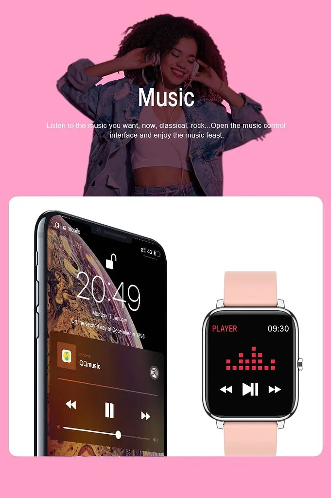 Смарт-годинник Motast Smartwatch EU-P22 Pink - фото 4