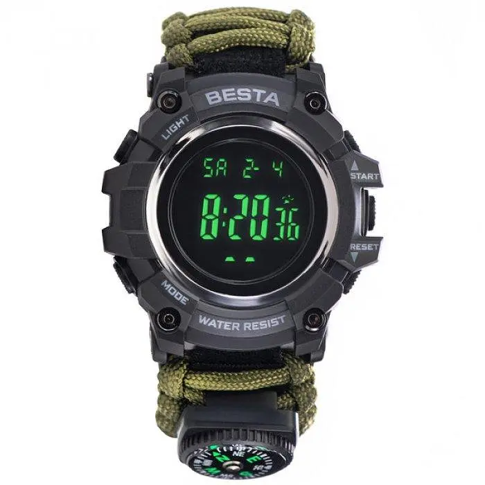 Годинники чоловічі наручні Besta Tactical з компасом (Зелений) - фото 4