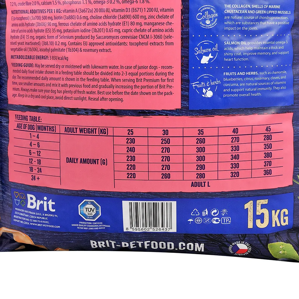 Сухий корм для цуценят великих порід Brit Premium Dog Junior L з куркою 15 кг - фото 4