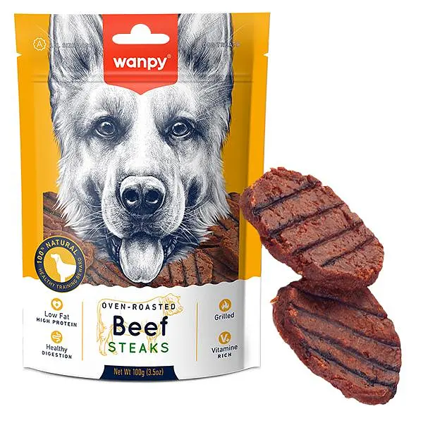 Wanpy Grilled Beef Steak ВАНПІ СТЕЙК ГРИЛЬ ЯЛОВИЧИНА КУРКА лакомство для собак, 100 г