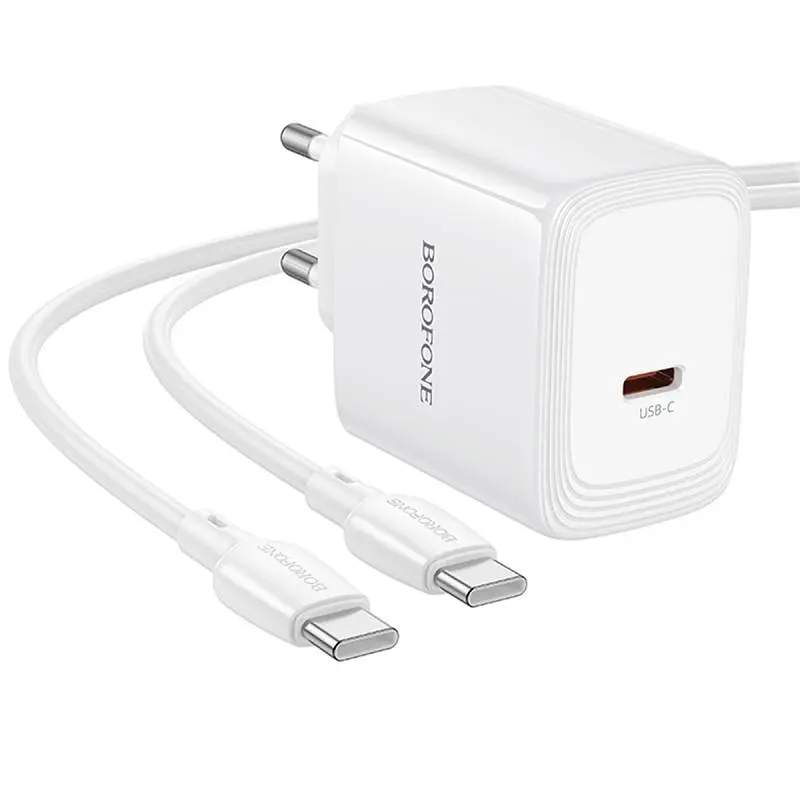 МЗП BN33 Fuente PD40W (1USB-C) + кабель Type-C to Type-C White Borofone teh0029629 - фото 5