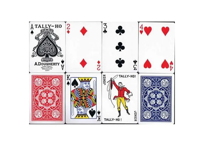 Карты игральные United States Playing Card Company Tally-Ho Fan Back Standard Index (red blue) (PC_THFB) - фото 3