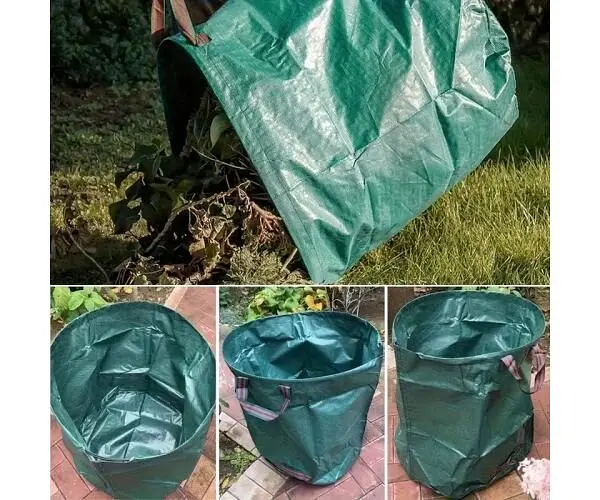 Садовий мішок для листя з ручками, 120 л, зелений - фото 3