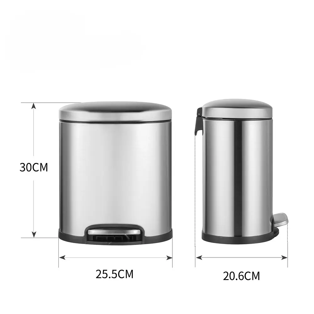 Відро для сміття з плавним закриттям овальне Mixxus Premium Topper-TC0205 SS Color 5л нержавіюча сталь MI7059, Нержавіюча сталь - фото 7