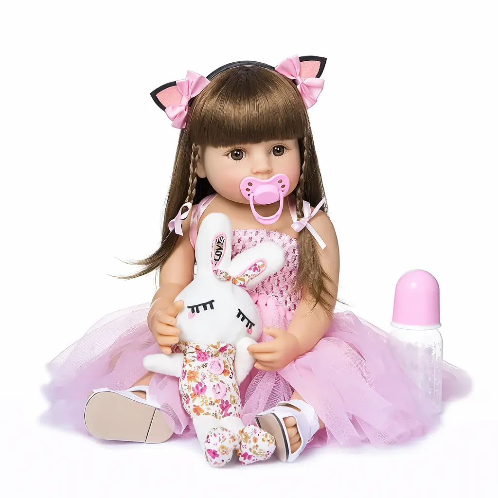 Реалістична Кукла Реборн 55 см Моніка повністю силіконова Doll Reborn Baby 0100101 - фото 3