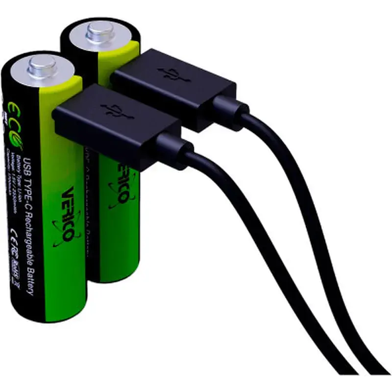 Акумулятор Verico AA USB Type-C 1700mAh 1.5V Li-ion * 2 (LoopEnergy) (1UDBT-A1WEA2-NN) - фото 2