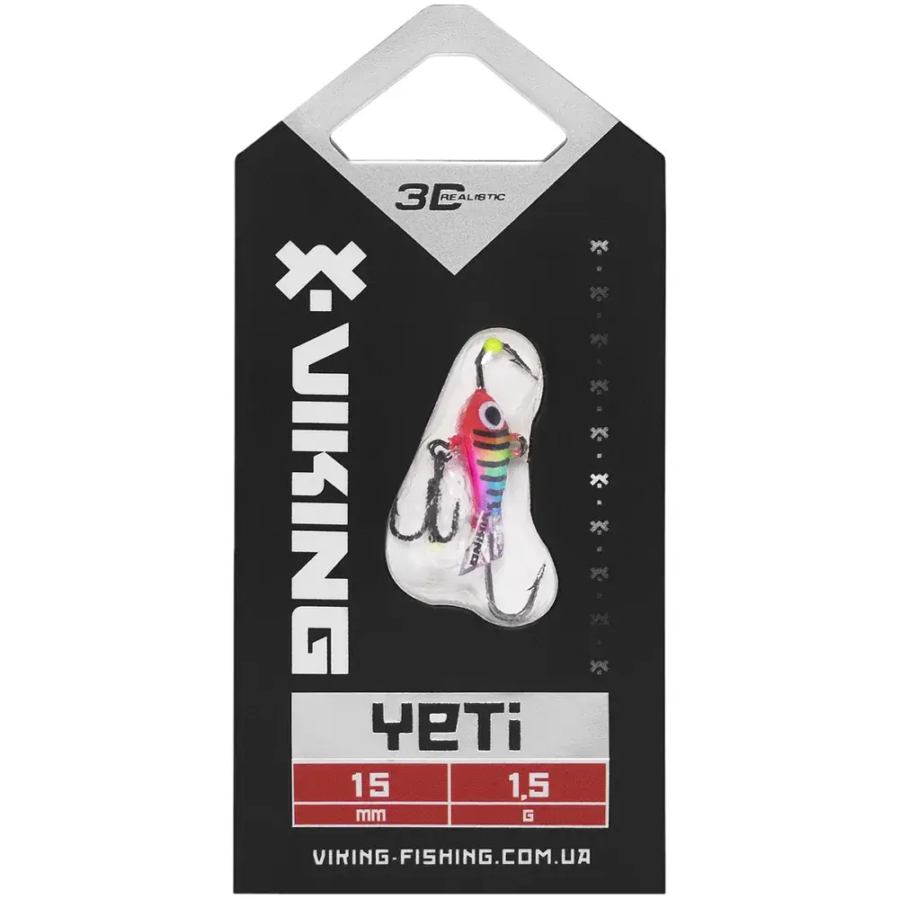 Балансир Viking Fishing Yeti Ice Jig 15mm 1.5g #24 Brave Perch - фото 2