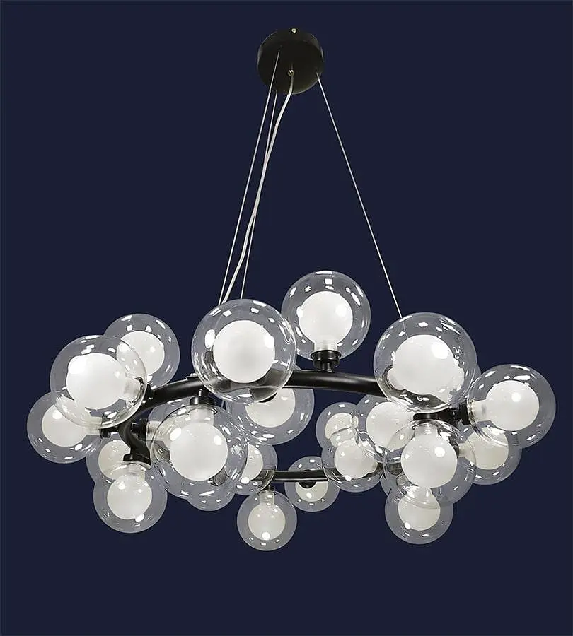 Люстра молекула кільце з кулями Levistella 761J2029-25 BK+CLWH - фото 2