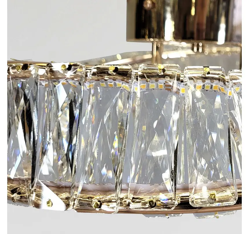 Золота стельова кришталева LED-люстра Artlight 562/500GD зі спіральним кільцем, 58 Вт, від 10-18 м² - фото 6