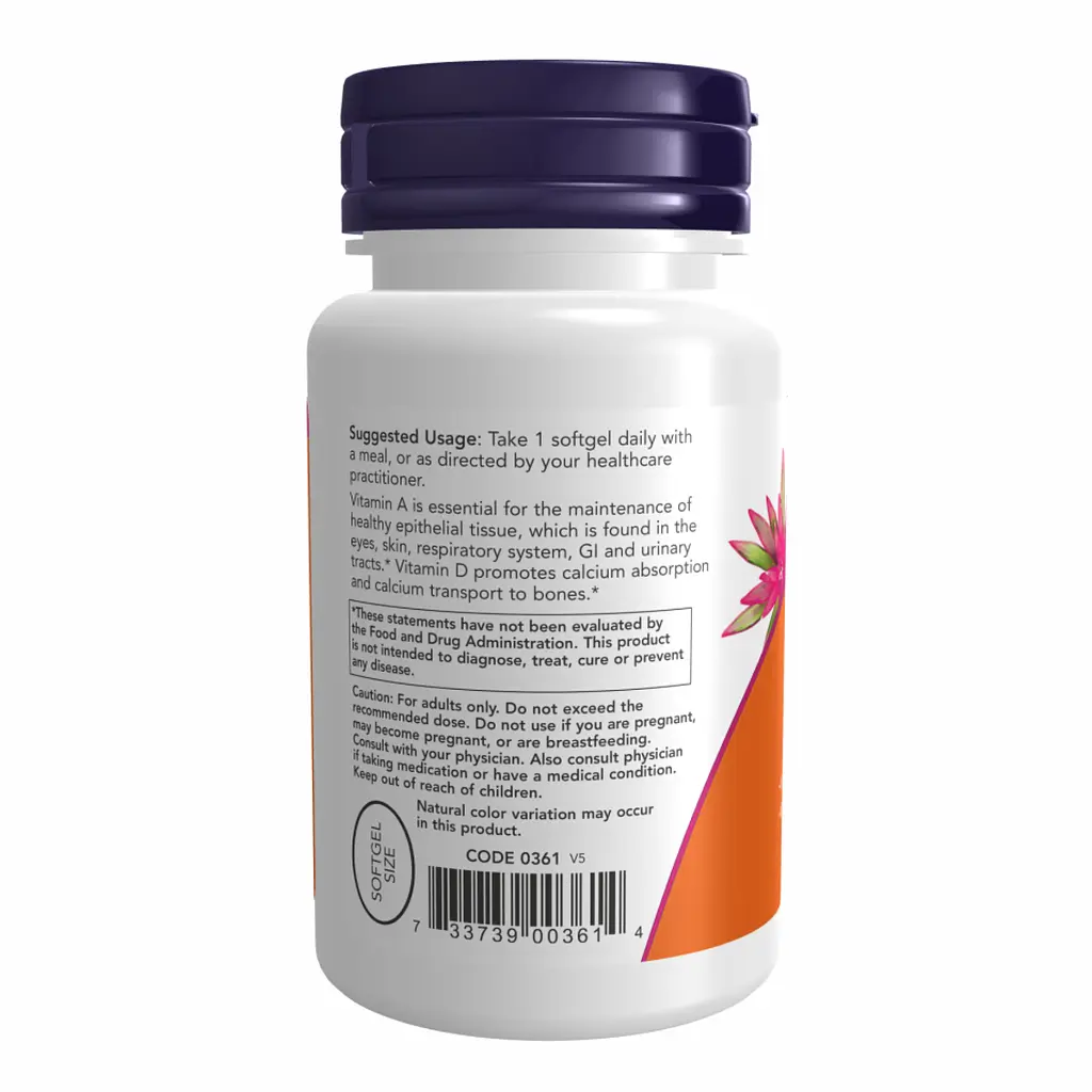 Витамины А и Д Now Foods Ultra A & D 25000/1000 100 софтгель - фото 2