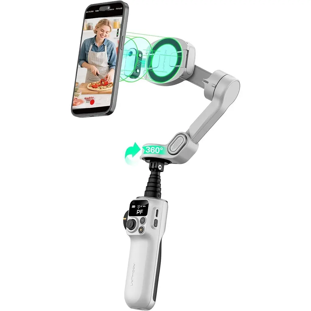 Стабілізатор відеозйомки AOCHUAN Smart P2 White (AOCHUAN-SMARTP2-W) [166469] - фото 5