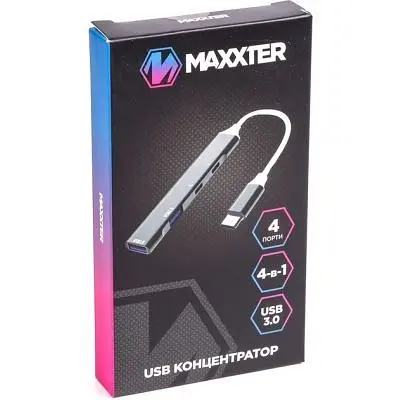 Концентратор Maxxter USB-C to 1xUSB 3.0 + 1xUSB 2.0 + 2xUSB-C (HU3C-4P-03) - фото 4