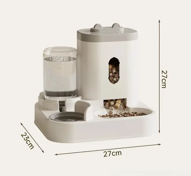 Автоматична годівниця для кішок Pet Feeder 053 з напувалкою, Жовтий - фото 6