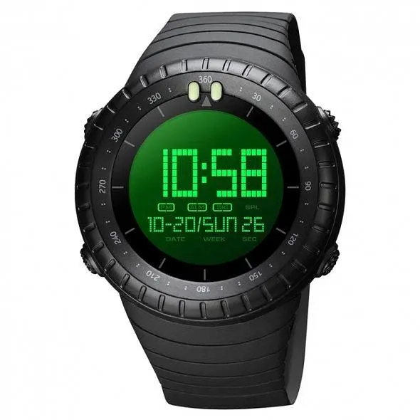 Тактические водостойкие кварцевые часы Skmei Ribas black - фото 2