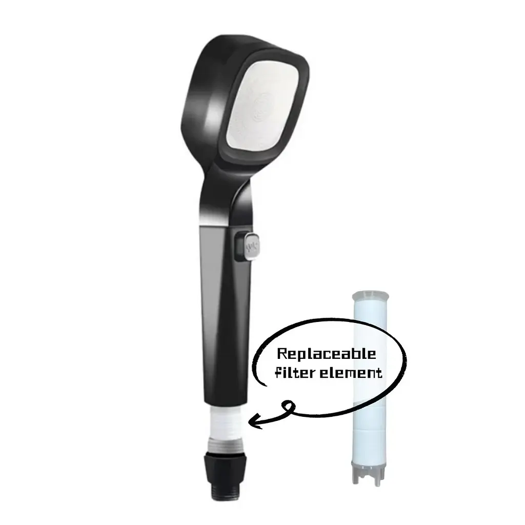 Насадка для душу Quadro Shower Head з 4 режимами та фільтром · Водозберігаюча душова лійка високого тиску - фото 3