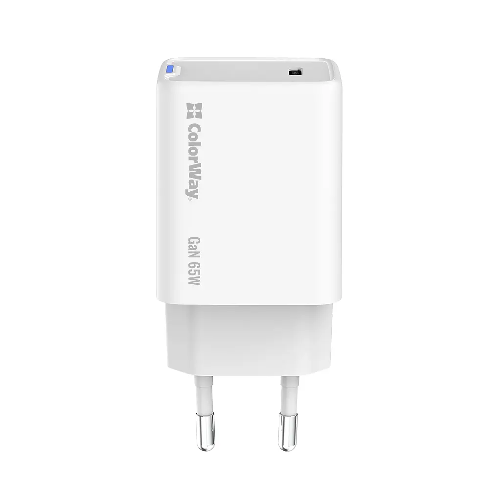 Зарядний пристрій ColorWay GaN Mini 65 Вт порт PD PPS USB-C білий (CW-CHS049PD-WT) - фото 5