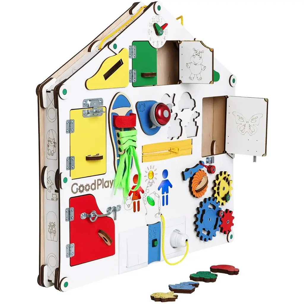 Бизиборд GoodPlay с подсветкой развивающий 55х52х11 см (D004) - фото 5