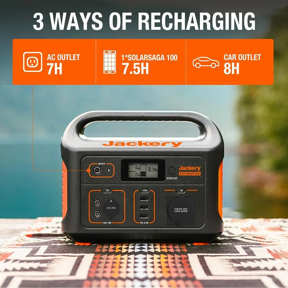 Портативна зарядна станція Jackery Explorer 500EU Black/Orange - фото 5