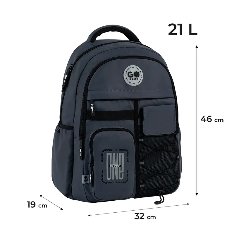 Рюкзак GoPack Education Teens 184 темно-сірий Темно-сірий (GO26-184L-4) - фото 2