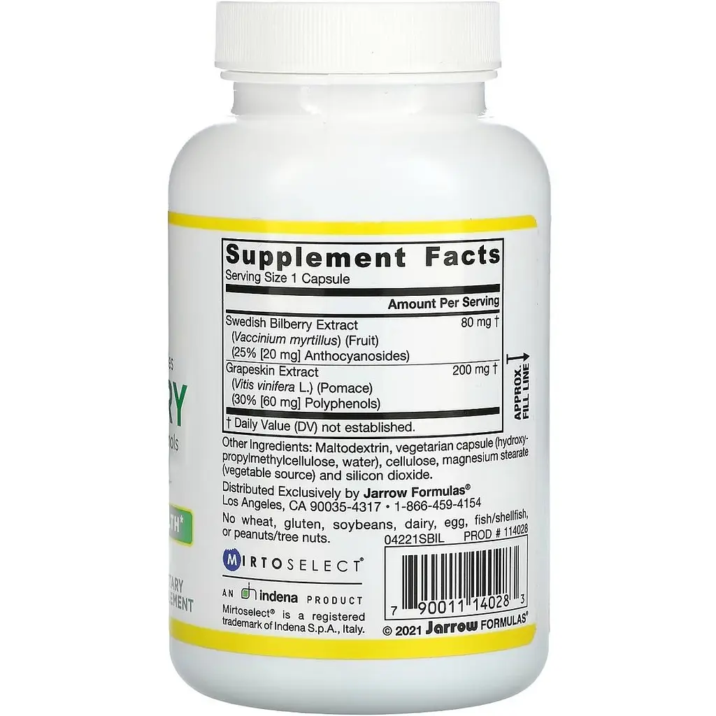 Комплекс поліфенолів Jarrow Formulas Bilberry + Grapeskin Polyphenols із чорниці та шкірки винограду 120 капсул - фото 2