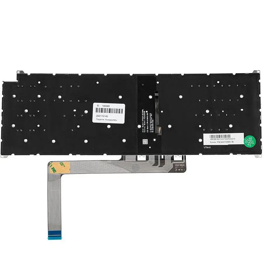 Клавіатура для ноутбука ACER (SFG16-71) rus, чорний, без фрейму, підсвічування клавіш - фото 2