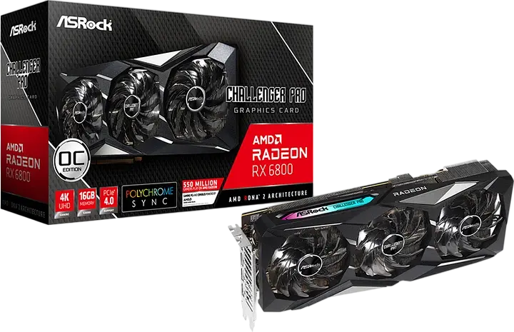 Відеокарта AMD Radeon RX 6800 16GB ASRock Challenger Pro OC (RX6800 CLP 16GO) Б/В - фото 2