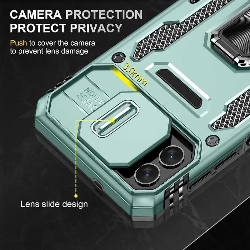 Чехол ударопрочный Epik Camshield Army Ring для Samsung Galaxy A07 Зеленый/Light Green - фото 4