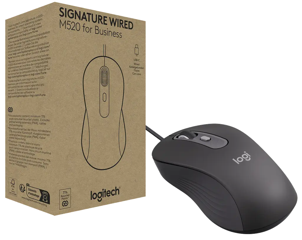 Миша Logitech Signature M520 for Business - графітовий (910-007511) (7129734)